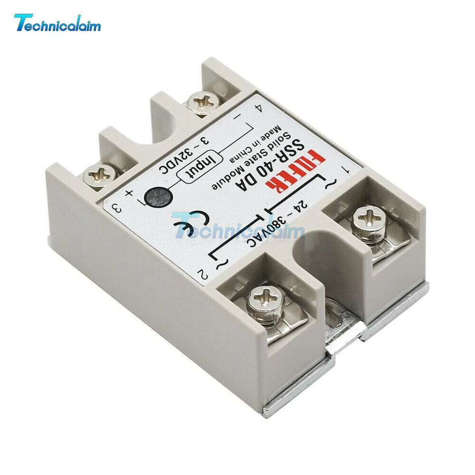 1PCS Einzelne Phase 3-32V DC AC 24-380VAC SSR-40DA 40A Solid-State Relais Module - Bild 3 von 4