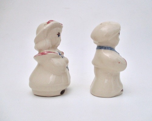 Vtg Shawnee 1940s Bo Peep Sailor Salt & Pepper Shakers Hand Painted Cork Stopper - Picture 4 of 5