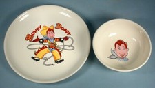 1950s Howdy Doody Ceramic Plate  Bowl Taylor Smith Taylor Early TV Puppet Show
