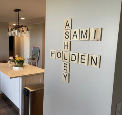 Large Scrabble/Words with Friends 3D Wood Tiles Custom - Great Gift! Many Sizes