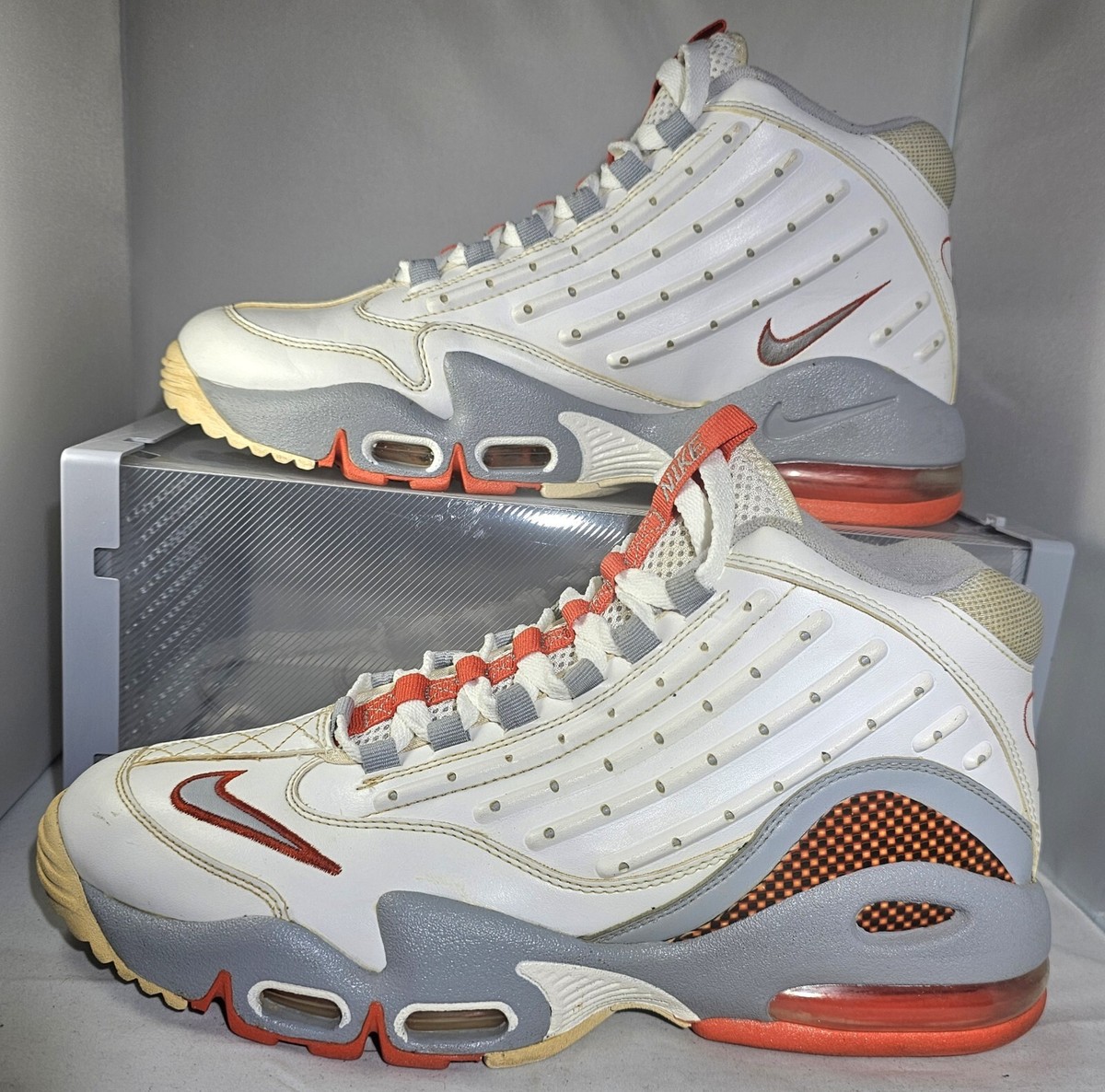 Nike Men's Air Griffey Max 11 White/Grey/Orange Size 10