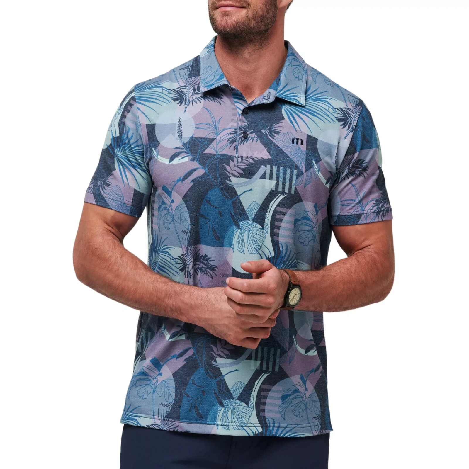 Мужское летнее гольф-поло TravisMathew в полулегком весе Total Eclipse 13490₽