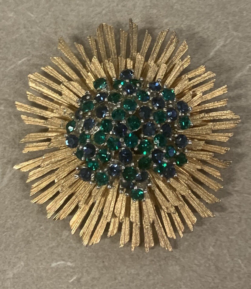 marburuです VINTAGE MARBOUX BY MARCEL BOUCHER GOLD TONE CRYSTAL Starburst