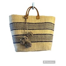 Mar Y Sol Caracas Striped Large Tote Navy/tan