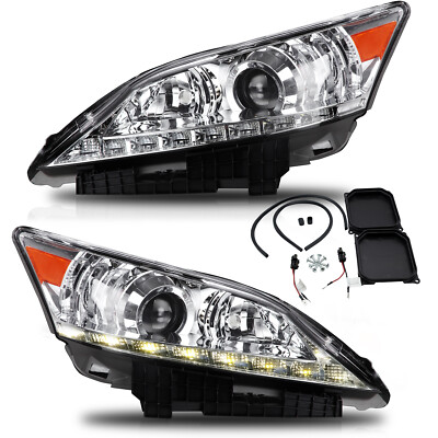 Customized CLEAR LED Headlights with DRL Dual Beam for 2010-2012 Lexus ES350