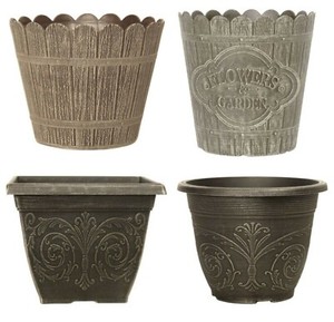 Alhambra Planter en plastique Maison Jardin Décor Arbre Pot de fleurs de plantes PK des 2 Planteur