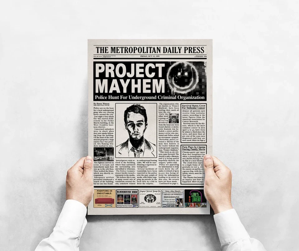 Fight Club Newspaper poster print - Image 2 of 3