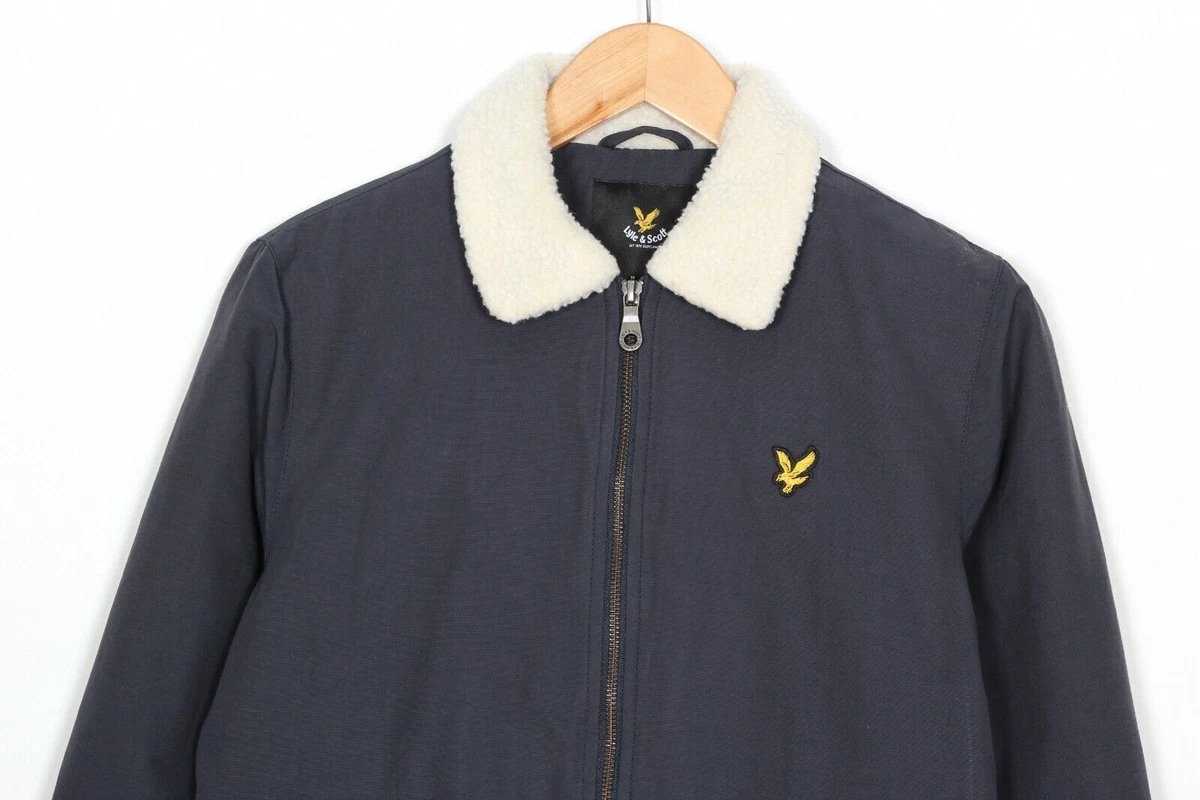 LYLE SCOTT Retro Shearling Lined Bomber Jacket Men Size XS