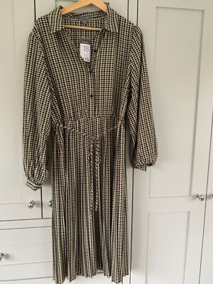 primark pleated dress Primark midi shirt dress pleated skirt size 18 new with tags