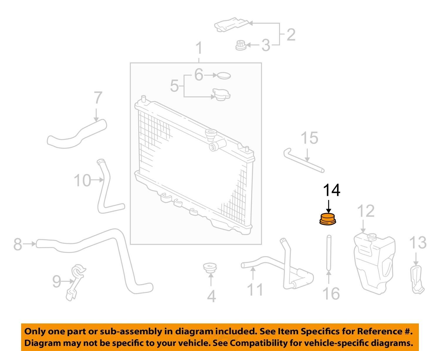 Coolant Expansion Overflow Recovery Tank Reservoir for Honda Acura TL