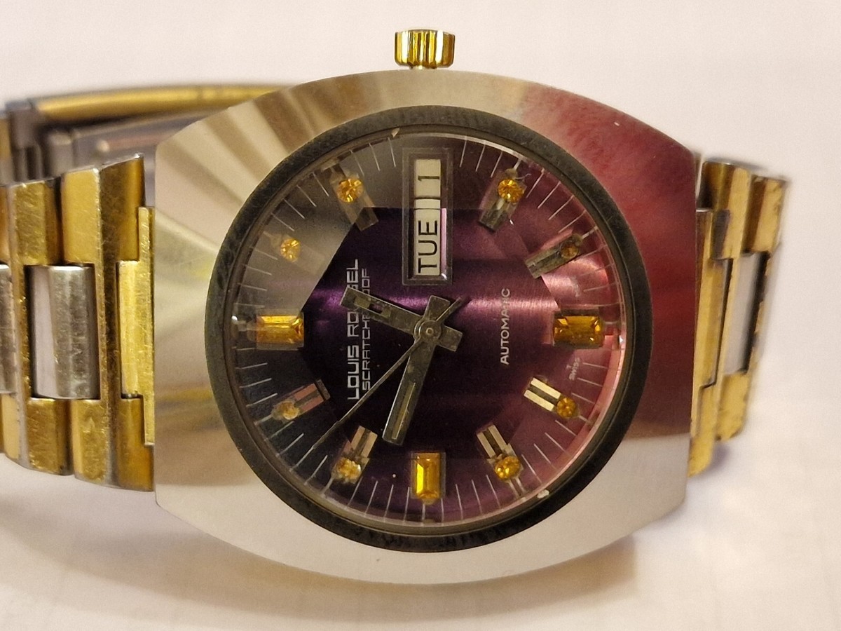 Rare Louis Rossel Automatic Mens Watch Ref 7724. View 3