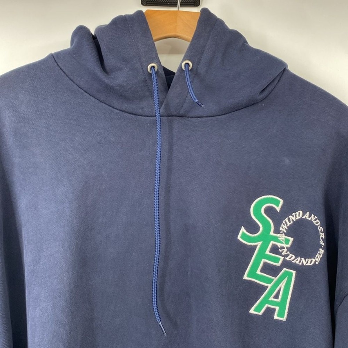 Wind and Sea Hoodie Men's Size XL Navy Cotton Long Sleeve
