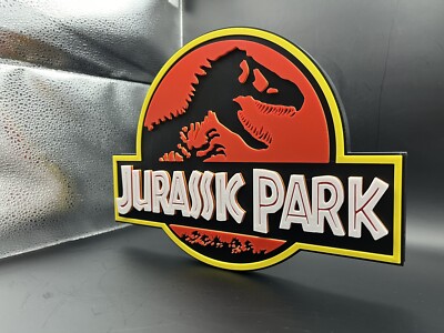Jurassic Park Logo Sign Display | 3D Wall Desk Shelf Art 11 inch