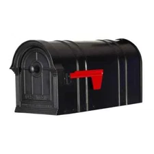 Postal PRO Manchester Black Steel and Aluminum Post Mount Mailbox