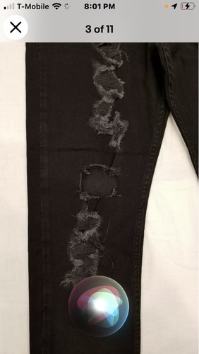 Levi's Levis 512 Slim Taper Black Crash Deconstructed Ripped Jeans 288330365 - Picture 5 of 10
