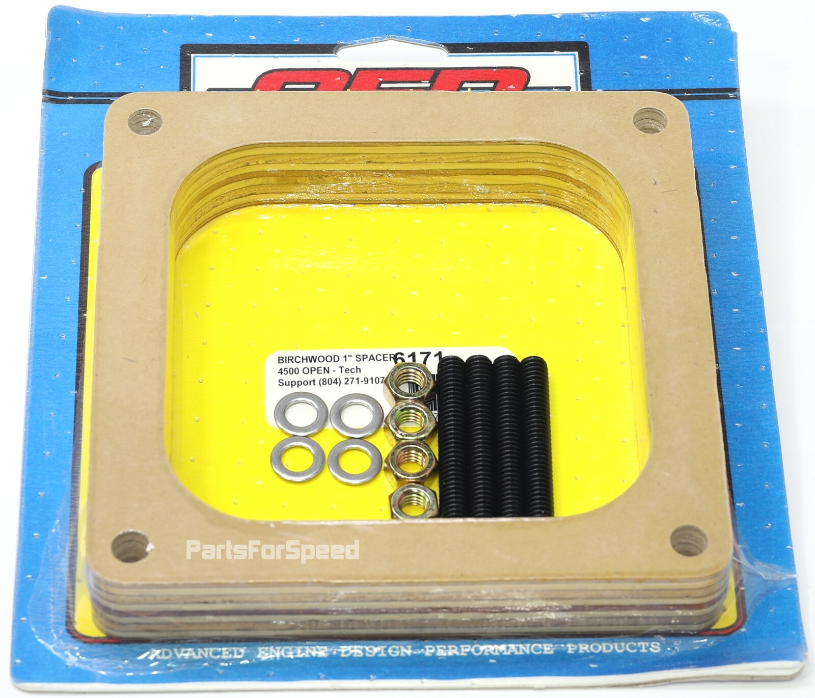 1" Open Wood Spacer Insulator with Stud Kit Holley 4500 Dominator