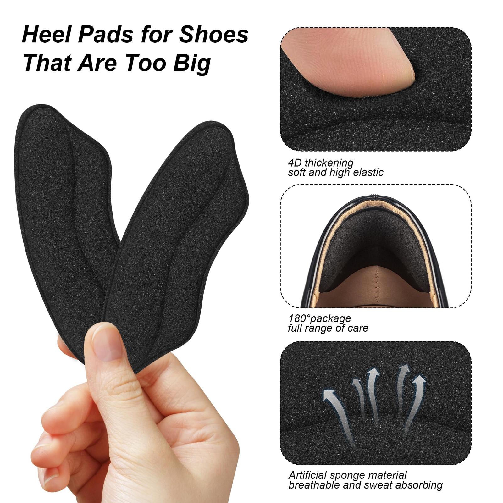 4× High Heel Liner Grip Cushion Protector Foot Shoe Insole Pad Silicone