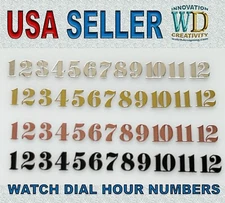 Watch Dial Hour Markers Numbers Numerals  Silver Gold Indexes Indices bars Black