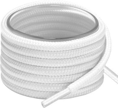 White round Shoe Laces, Polyester with Reinforced Tips, Ideal for Various Footwe