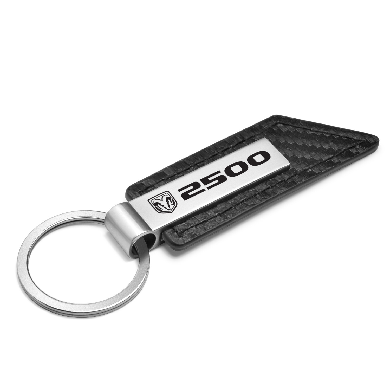 RAM 2500 Carbon Fiber Texture Black Leather Strap Key Chain Key-Ring