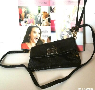 Marc by Marc Jacobs Black Snakeskin Print Clutch and Shoulder Bag