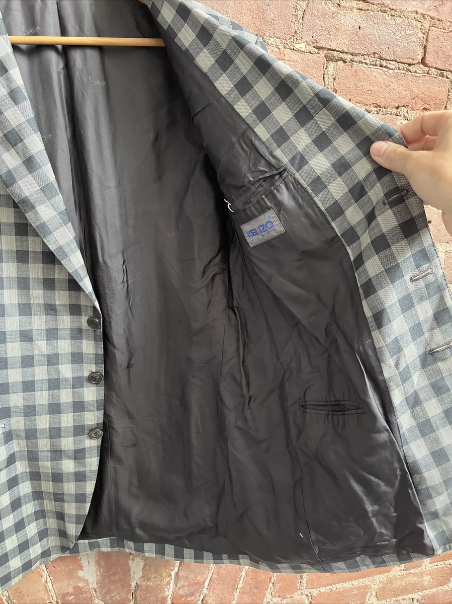Vintage Kenzo Homme Jacket, Sz 3, Large/Slim, Tropical Wool