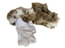Fluffy Faux Fur Women's Headband Cuff Knit Gloves Set