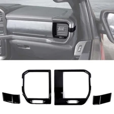 Black Center Console Dash Side Air Vent Outlet AC Cover Trim For Ford F150 2021+