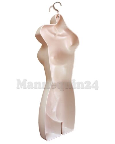 5 Pack Mannequin Torsos Female - Flesh Women's Plastic Hanging Dress Form - Picture 2 of 5