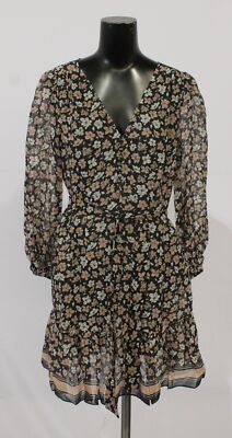 Club Monaco Women's V-Neck Paneled Mini Dress CD4 Floral Multi Size 8