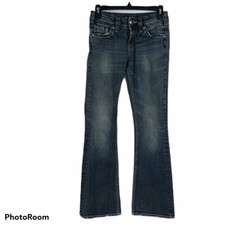 SILVER Women  s Blue Jeans Sz 2 25 SUKI SURPLUS Distressed Ripped 99 Cotton