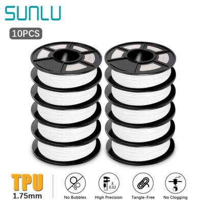 SUNLU 10x 500g White 95A TPU 3D Printer Filament 1.75mm TPU For FDM 3D Printers