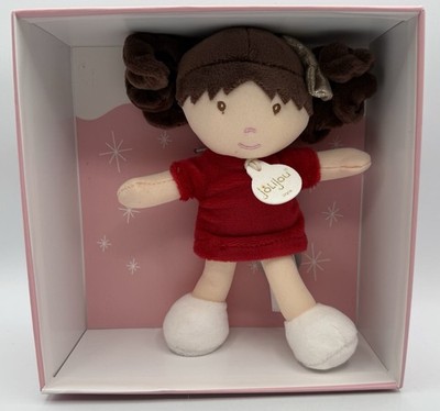 Jolijou Paris Demoiselle Rose My First Doll Red  Play Dress Lovey Plush 7'' Box