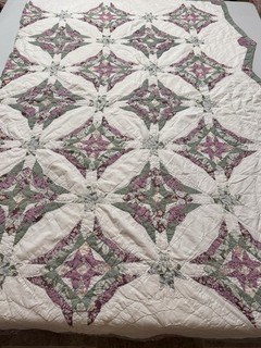 Vintage Hand Quilted Annapolis Star Quilt 49x83 #974