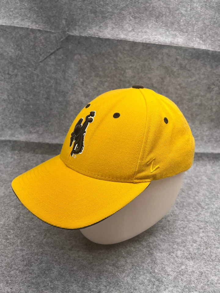Wyoming Cowboys Zephyr Hat Cap Strap Back Adult One Size Yellow NCAA Wool Blend - Image 4 of 4