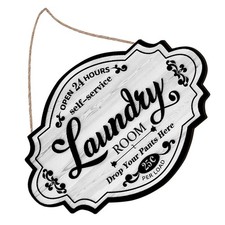 Rustic Style Laundry Sign Decor Creative Wash Room Wall Hanging Decoration