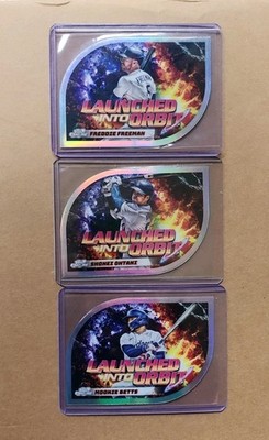 2024 Topps Cosmic Chrome Launched Into Orbit 3 Card Lot - Ohtani, Betts, Freeman