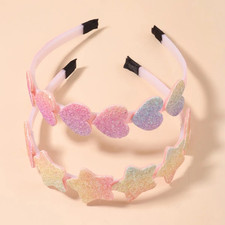 2Pcs Fashion Girls Glitter Hairbands Cute Colors Hairhoop Lovely Bow Stars Headb