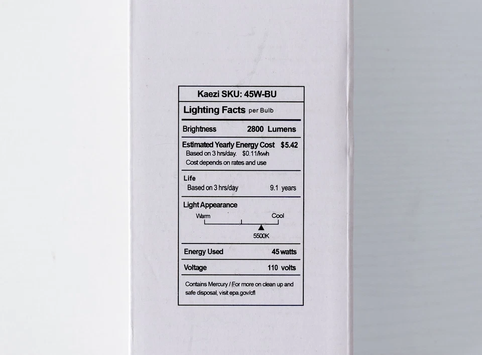 Paquete de 12 bombillas CFL de espectro completo de 45 W 5500 K luz diurna para estudio de video fotográfico Foto 3 de 4