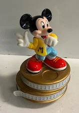 Disney Mickey Mouse Sankyo Wind-Up Music Box Figurine Japan Vintage
