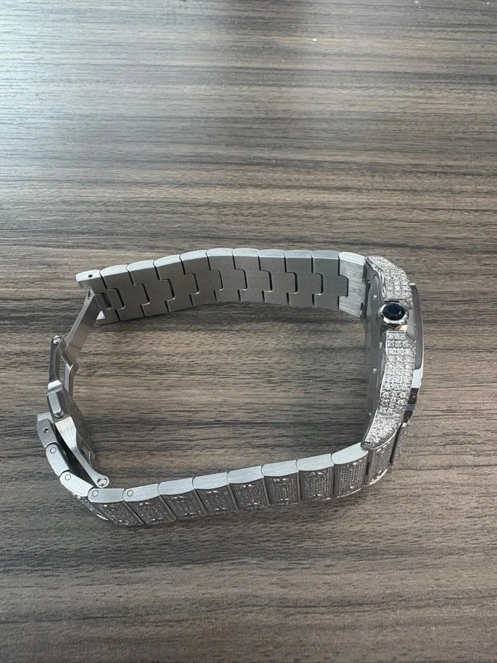 2022 Cartier Santos Men's Large 14ct Natural Diamonds 100% Authentic $18,000 EST - Image 3 of 4