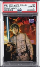 2021 TOPPS CHROME STAR WARS GALAXY PURPLE REFRACTOR LUKE SKYWALKER 8/25 PSA 10
