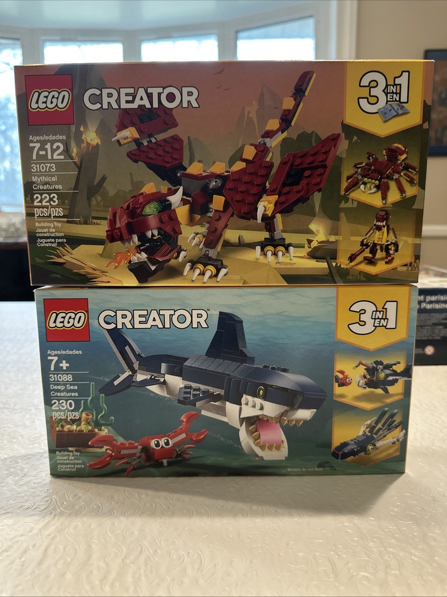 NIB LEGO #31073 Mythical Creatures & #31088 Deep Sea Creatures | eBay