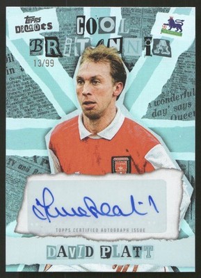 David Platt Auto Topps Decades Premier League 1990s Numbered /99 Cool Britannia
