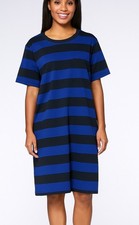 Banana Republic Factory Striped Tee Shirt Dress Blue Black size XL NWT