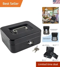 Secure Cash Drawer with Key Lock and Compartments - Perfect for Business Use