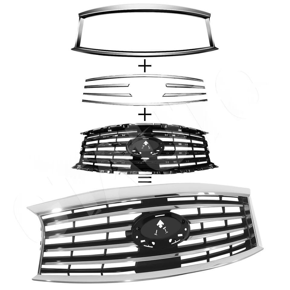 Fit For 2013 2014 2015 Infiniti QX60 JX35 Chrome Grille IN1200123 623103JA0A Foto 4 de 4
