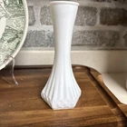 Vintage Hoosier Glass Milk Glass 6" Tall White Bud Vase #4063-C