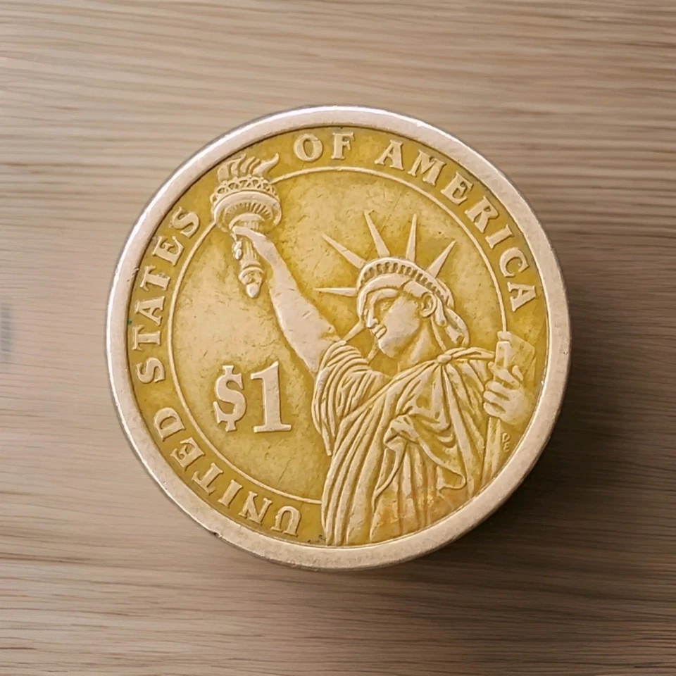 2008-P $1 Martin Van Buren Presidential Dollar W/ Misaligned & Weak Rim Strikes - Image 2 of 4