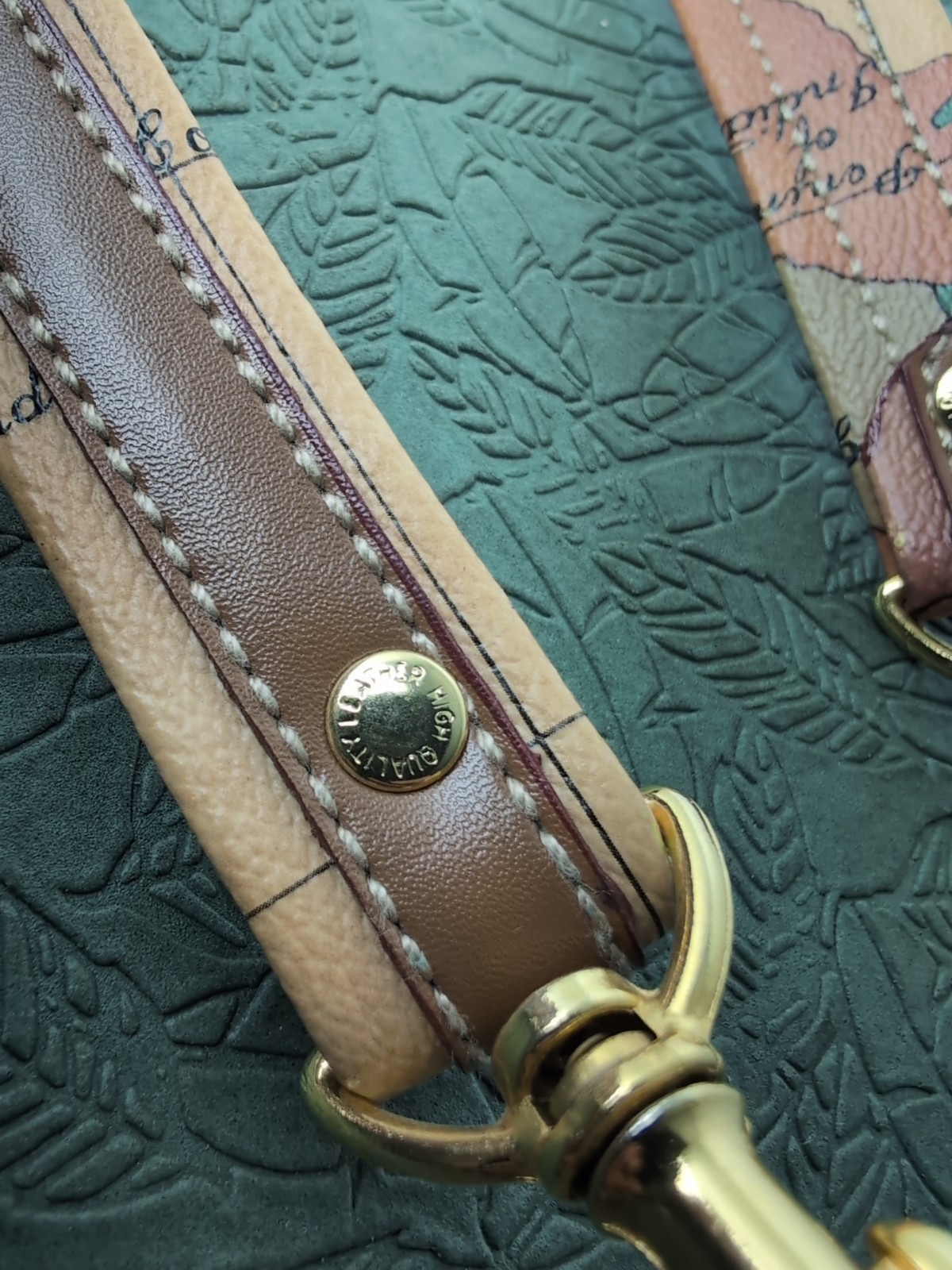 Map Design Pattern Leather Shoulder Strap For Bag… - image 7